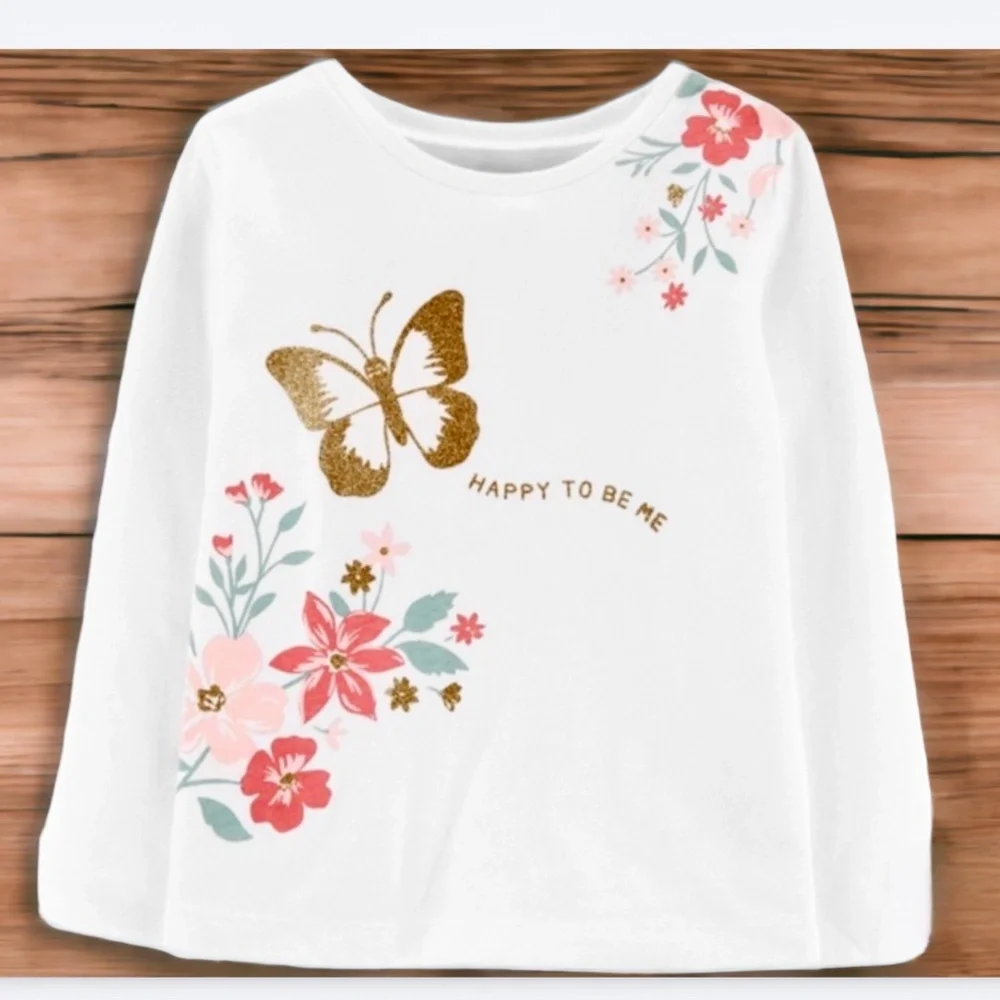 Carter's off white floral print shirt